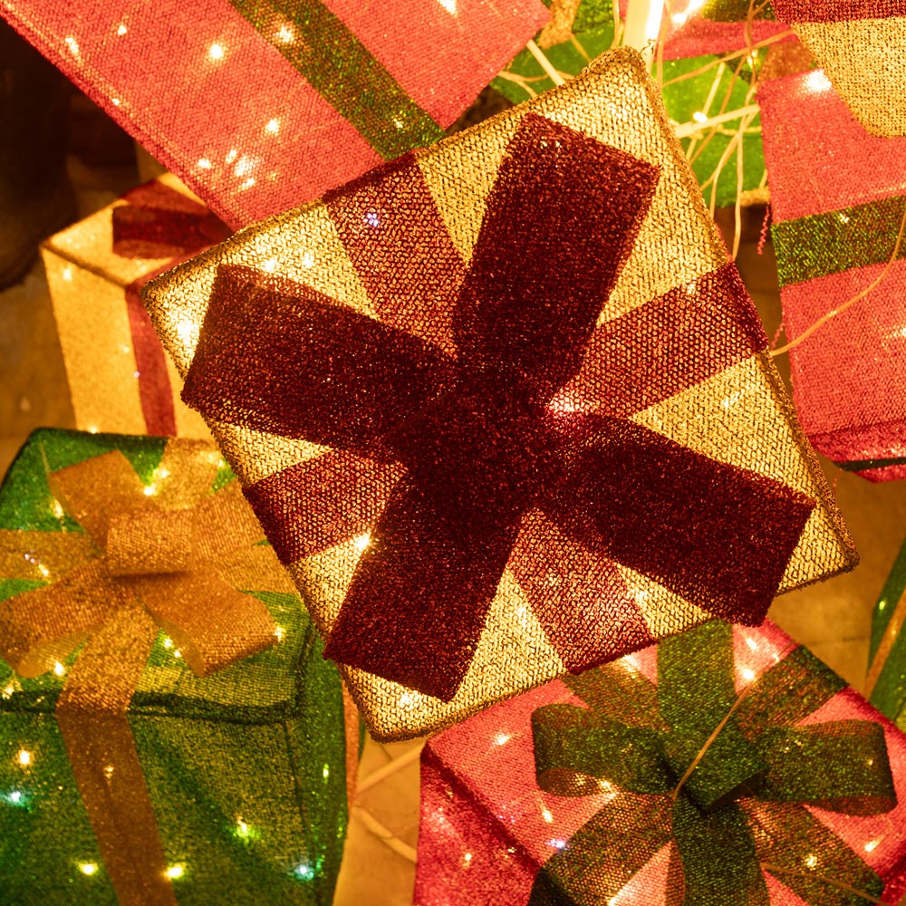The Christmas Centre 544 White LED Pre-Lit Multicolour Light-Up Present Stack 6.2ft Image 4