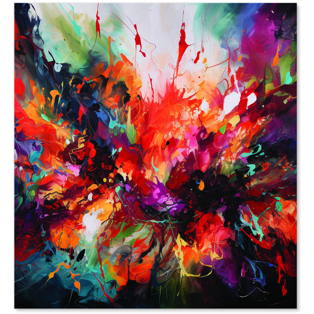 Warren Reed Designer Vibrant Abstract Painting Of Halloween Glass Kitchen Splashback 65 x 60cm Image 2