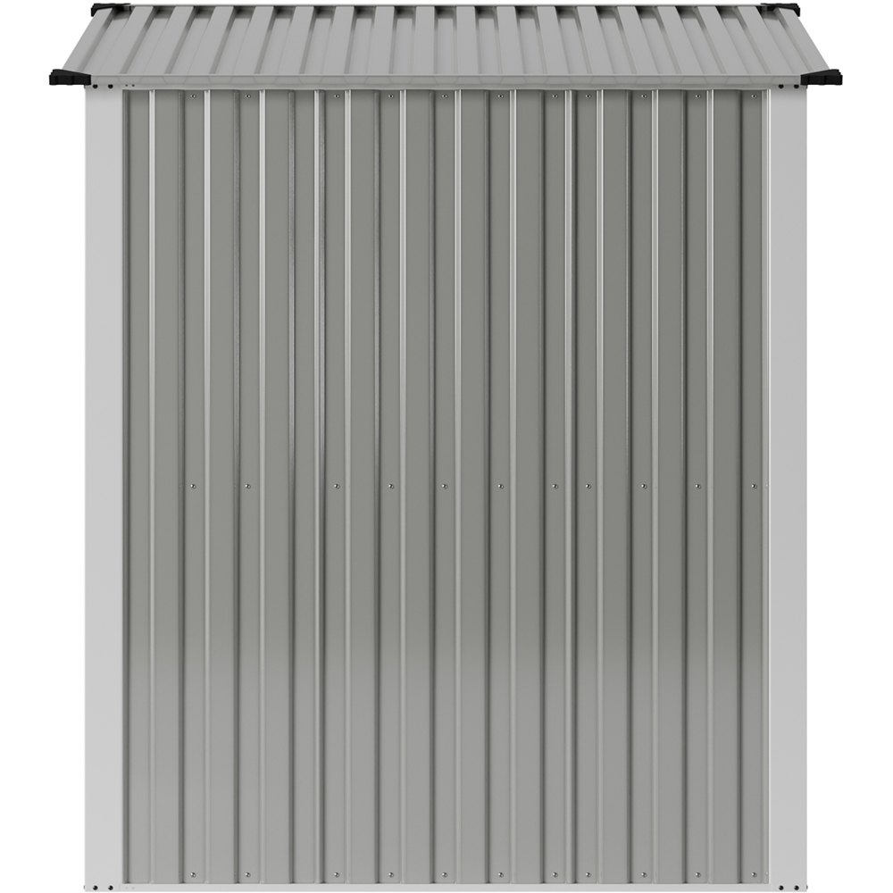Living and Home 5 x 3ft Grey Pent Quick Assembly Metal Garden Storage Shed Image 6