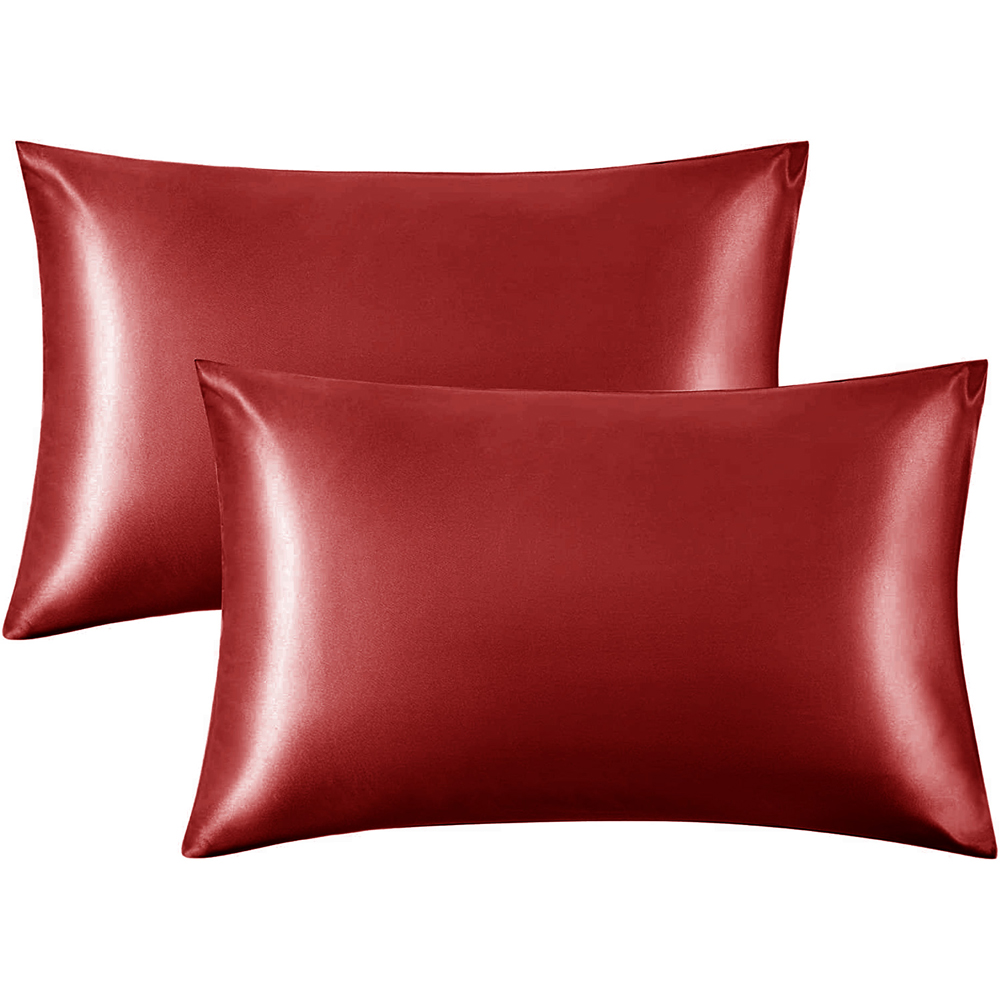 Intimates Super King Size Red Satin Bedding Set Image 2