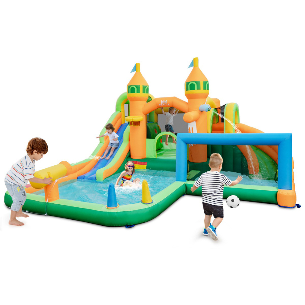 Costway Kids Water Park with Long Slides and Splash Pools Image 2