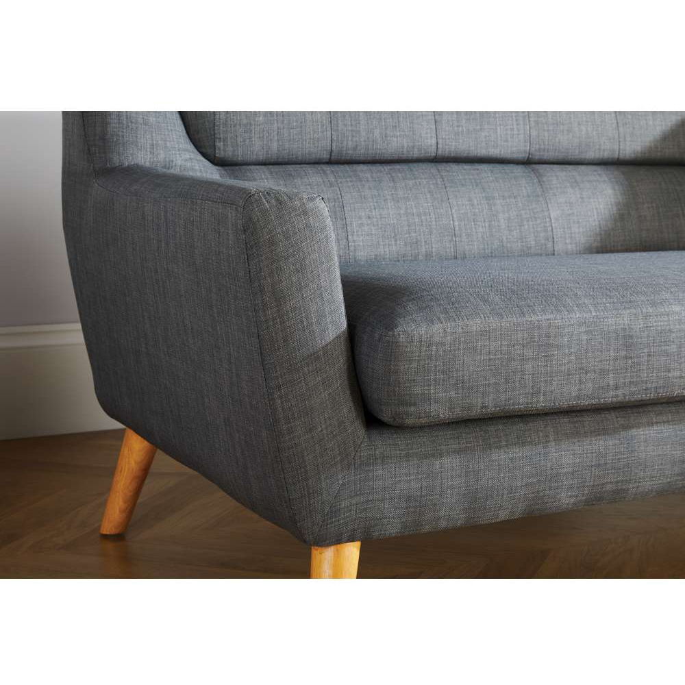 Lambeth 3 Seater Grey Fabric Sofa Image 5