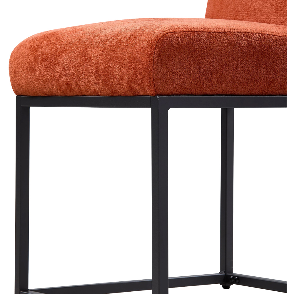 Living and Home Set of 2 Orange Chenille Dining Chair Image 5