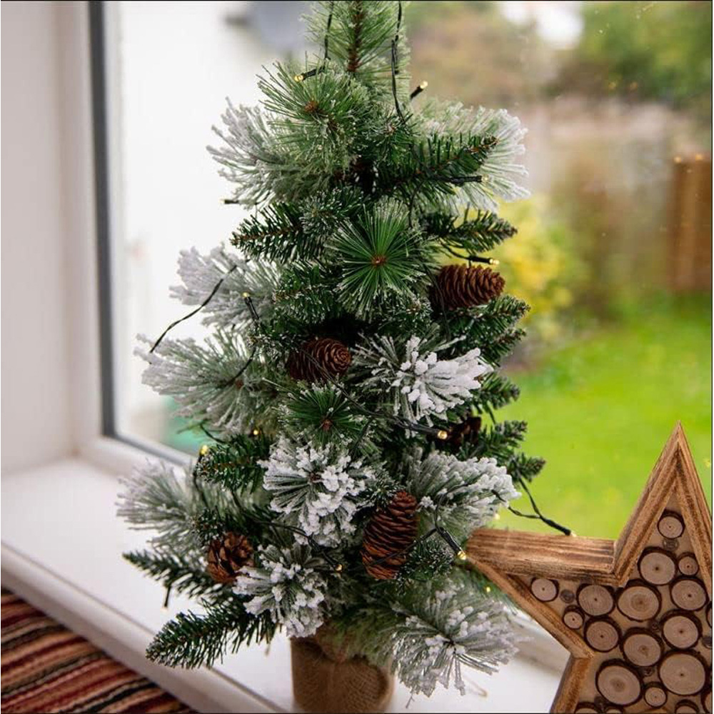 Garden Gear Warm White LED Frosted Snow Tip Artificial Christmas Tree 57cm Image 2