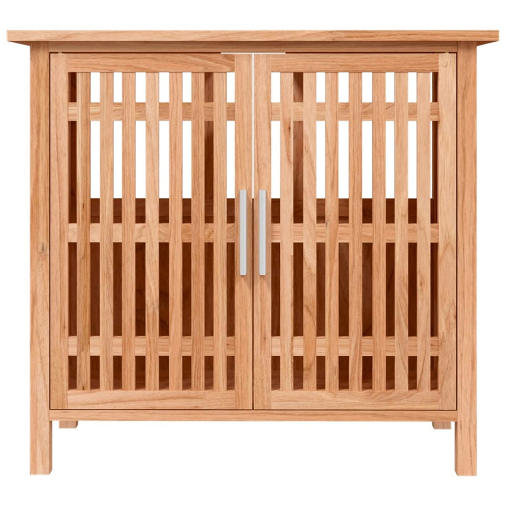 vidaXL 2 Door Solid Wood Walnut Bathroom Sink Cabinet Image 3