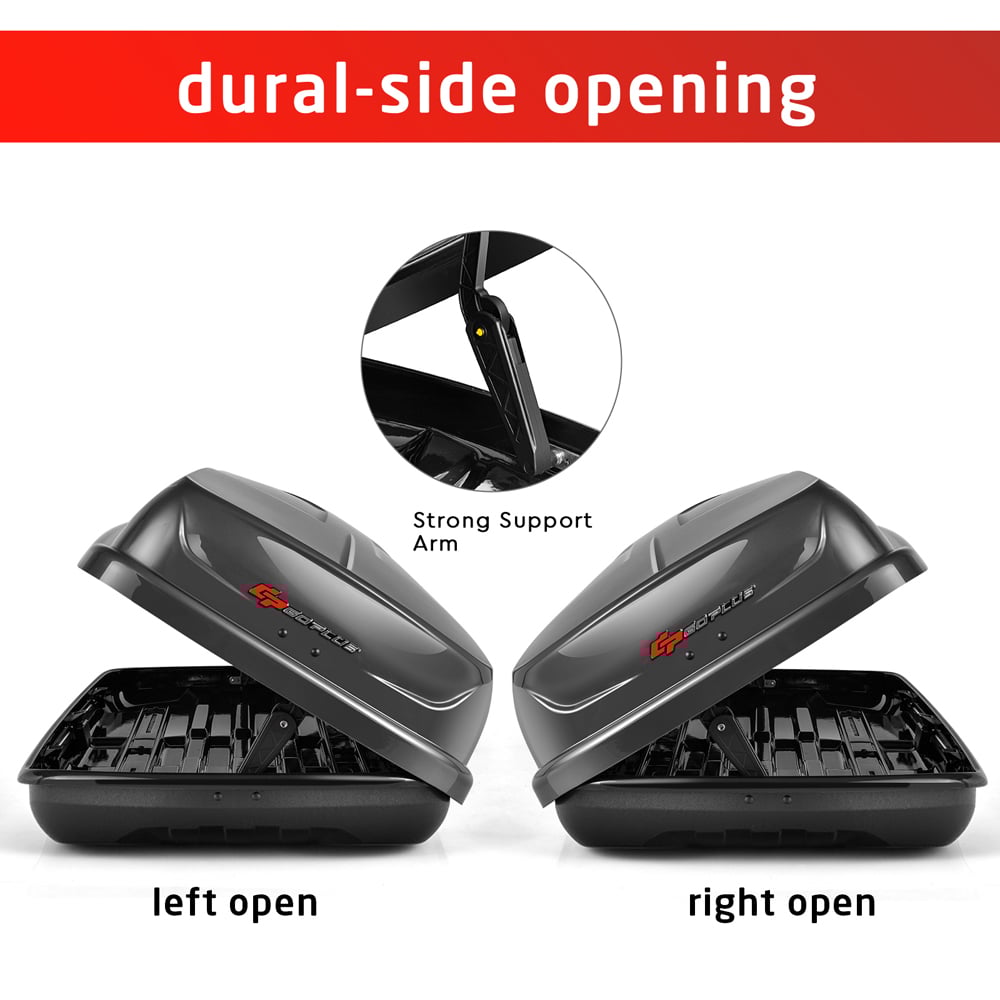Costway Grey Dual Opening Car Rooftop Cargo Box 400L Image 9