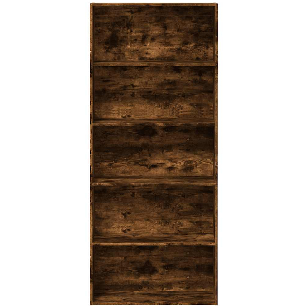 vidaXL 5 Shelf Smoked Oak Bookcase Image 4