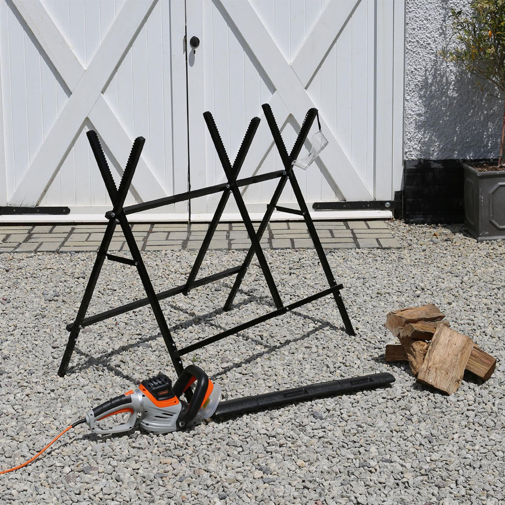 Harbour Housewares Black Folding Iron Log Saw Horse Image 4