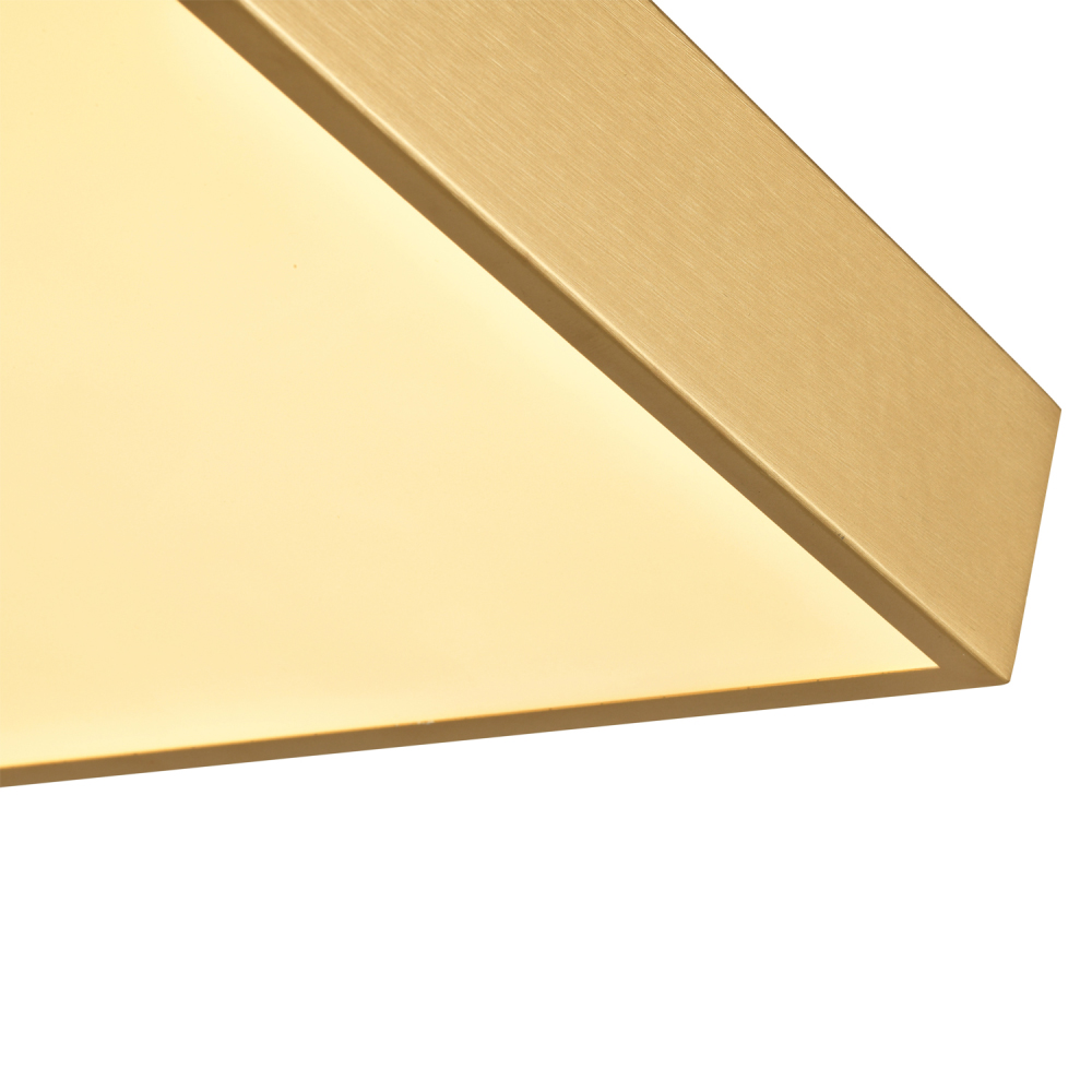 Happy Homewares Brushed Gold LED Flush Square Ceiling Light Image 3