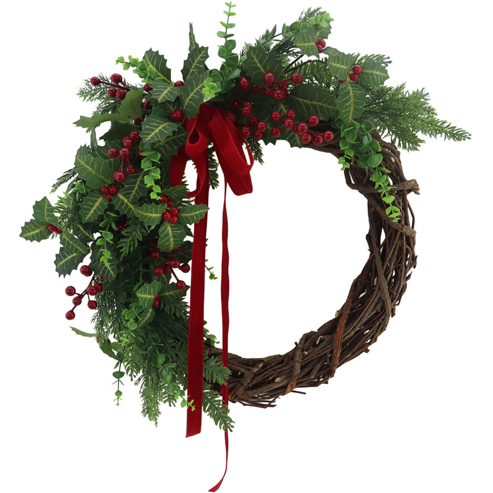 Holly Bow Half Wreath Image 1
