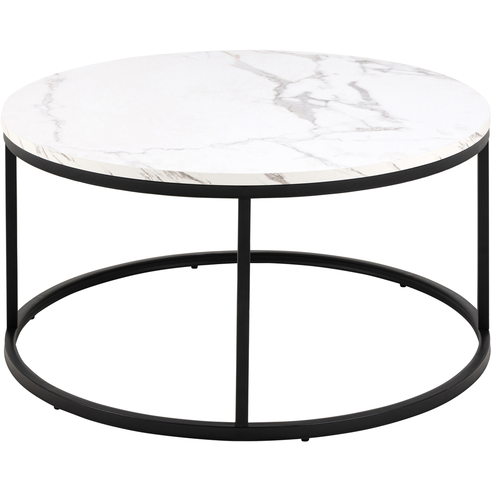 Florence Spiro White Marble Melamine Coffee Table Image 3
