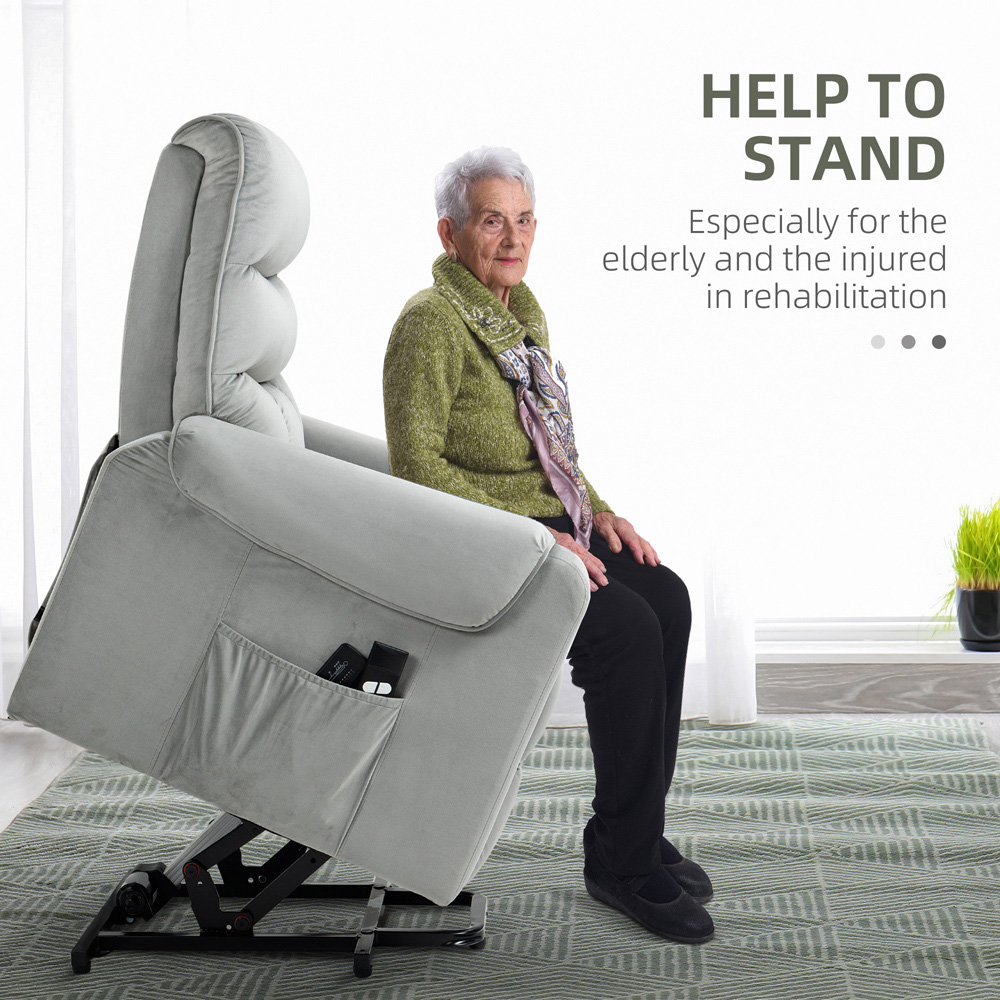 Portland Grey Vibration Massage Rise and Recliner Chair Image 5