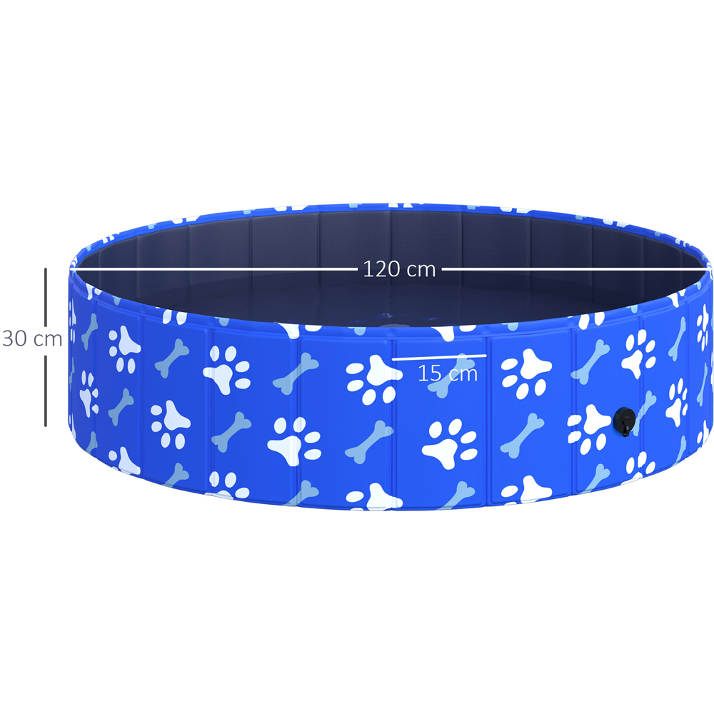 PawHut 120cm Foldable Printed Paddling Pool Blue and White Image 8