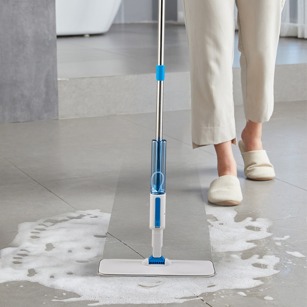 Living and Home Grey White Adjustable Multifunction 2-in-1 Spray Mop and Window Squeegee 40cm Image 2
