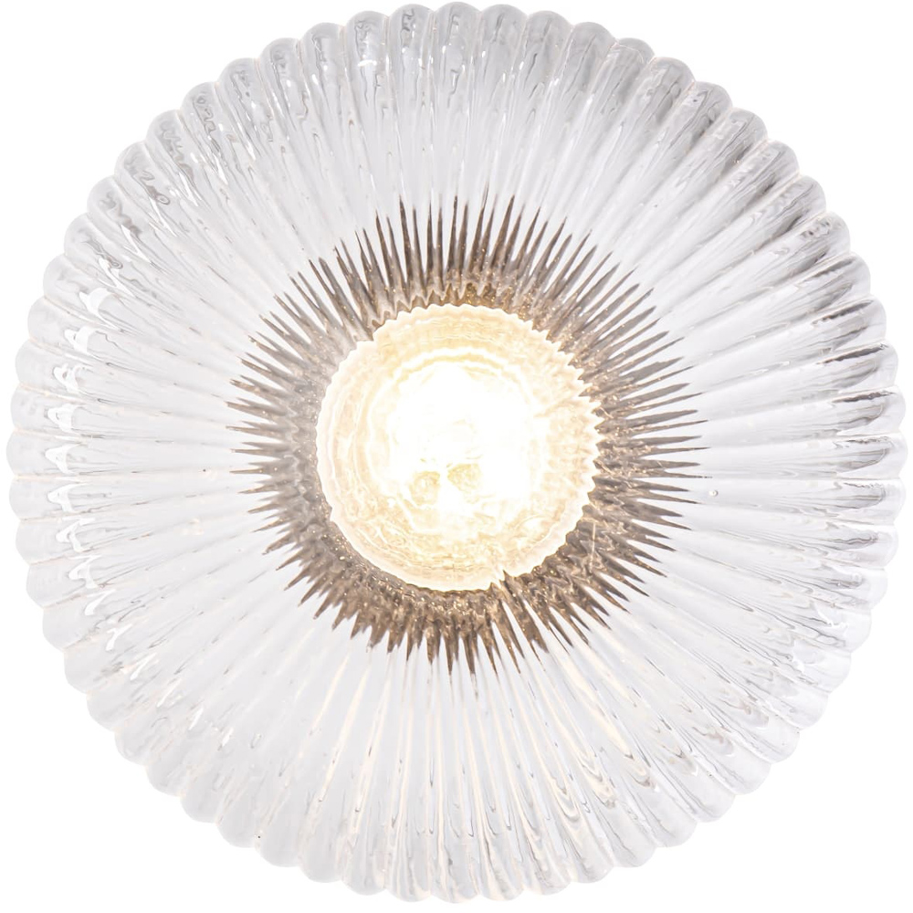 Cosylyte Finley Bathroom Classic Ribbed Glass Black Metal Base Ceiling Light Image 3