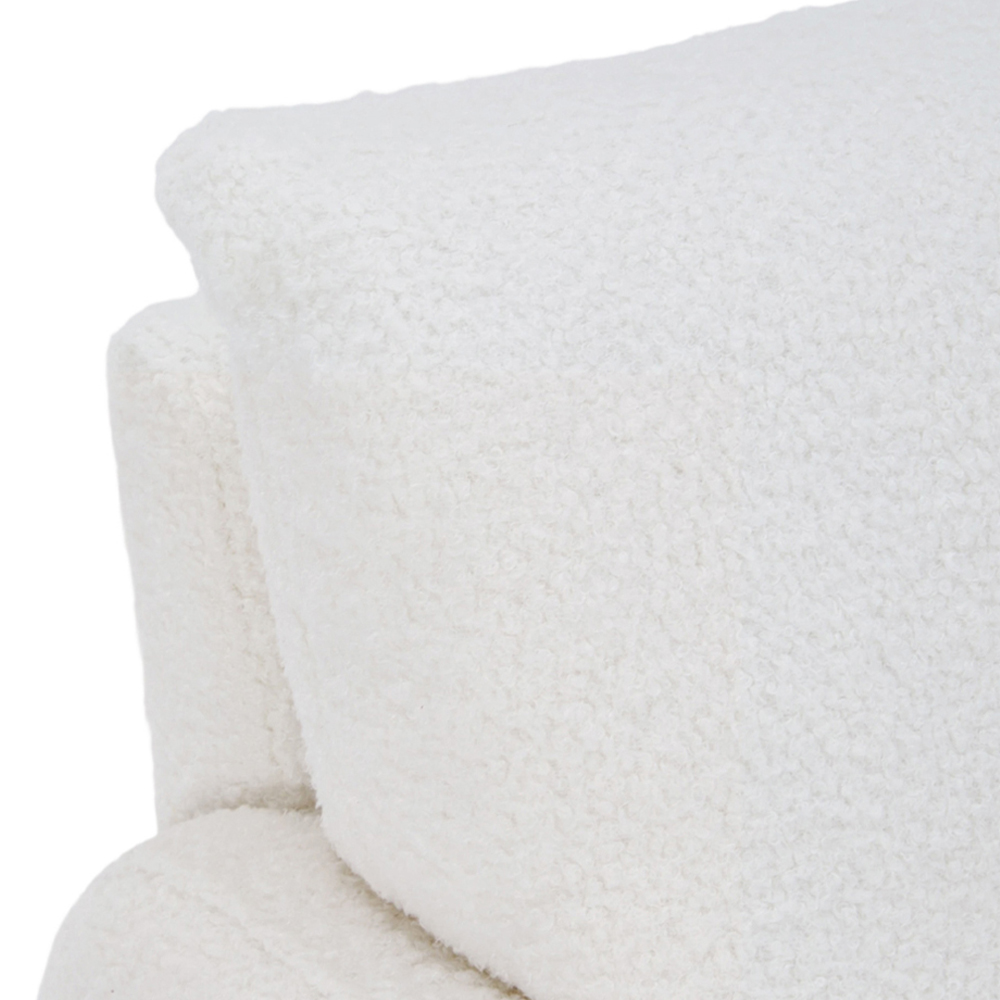Living and Home White Teddy Fleece Upholstered Accent Chair with Lumbar Pillow Image 6