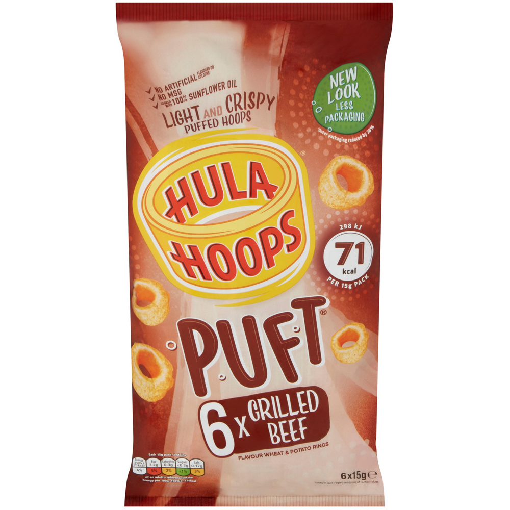 Hula Hoops Puft Grilled Beef 6 Pack Image