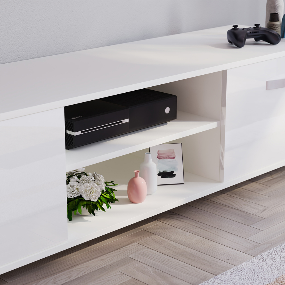 Vida Designs Cosmo 2 Door White TV Unit Image 4