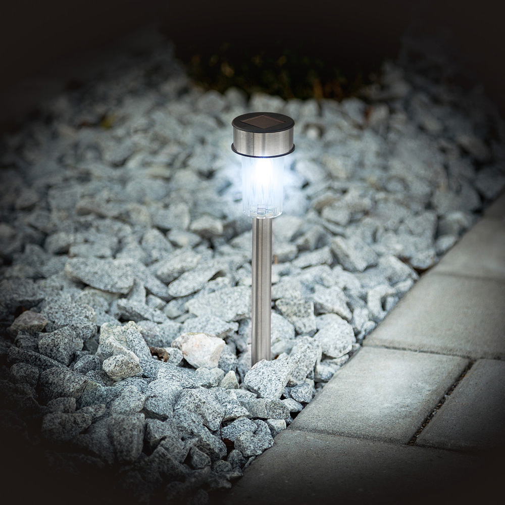 tectake 24 Pack Silver LED Garden Solar Spike Light Image 2