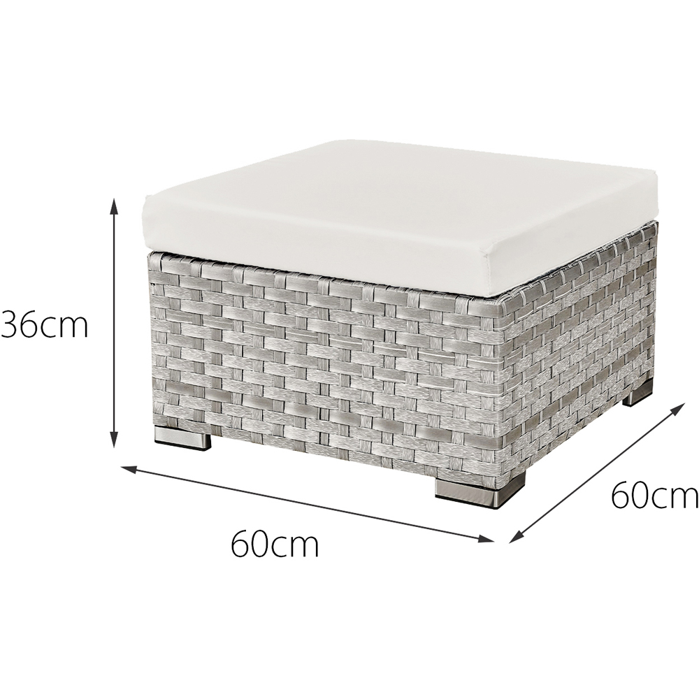 Oseasons Trinidad Deluxe 8 Seater Dove Grey Sofa Set with White Cushions Image 6