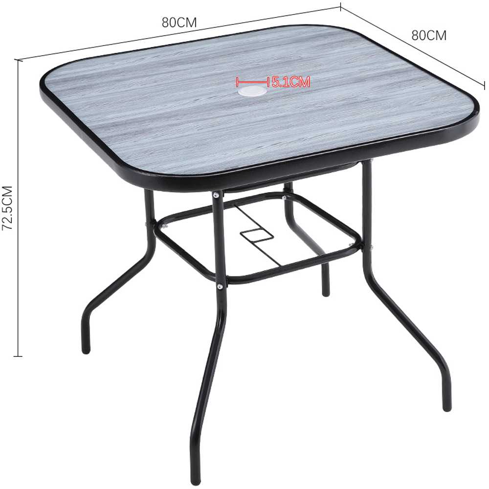 Living and Home Wicker 4 Seater Wood Grain Square Patio Set Image 8