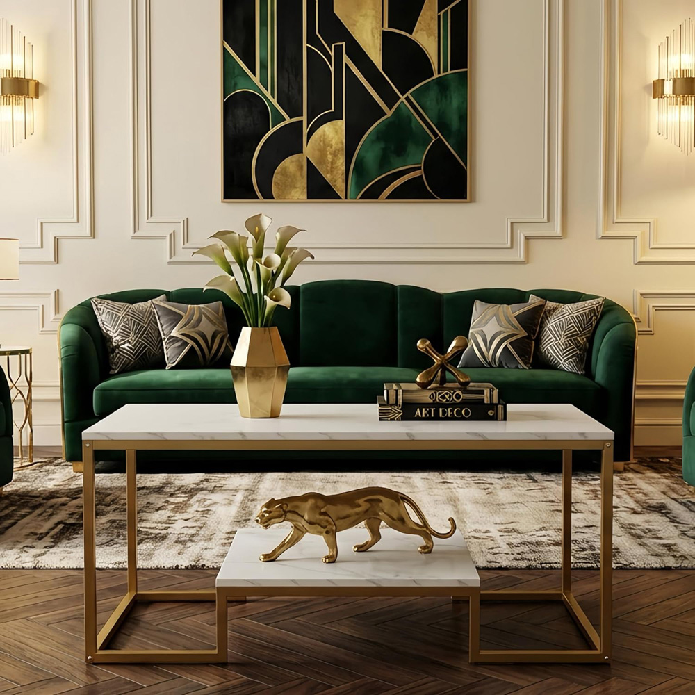 Alivio Single Shelf White Modern Industrial Coffee Table Image 3