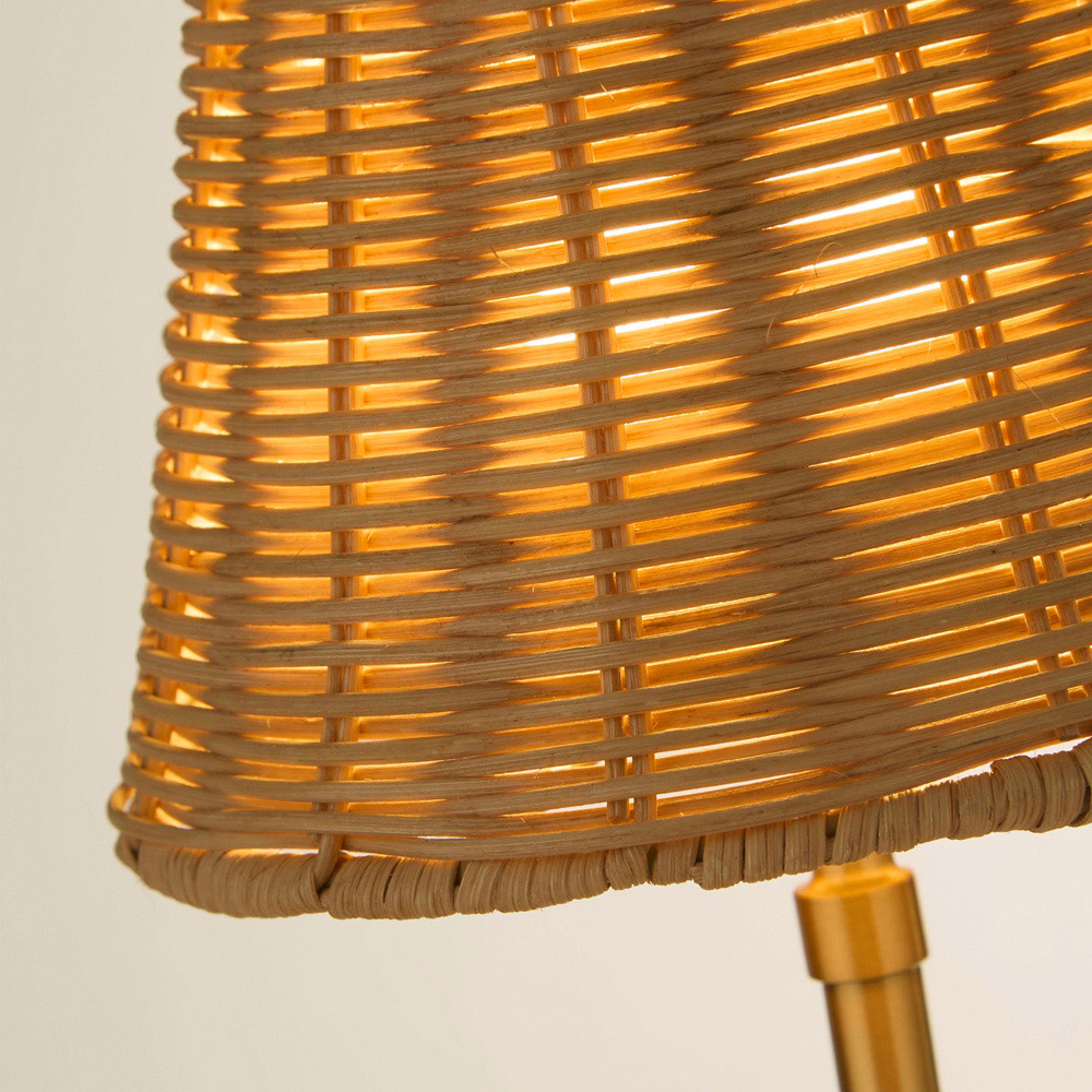 Lighting Collection Tusk Natural Rattan Rechargeable Table Lamp Image 4