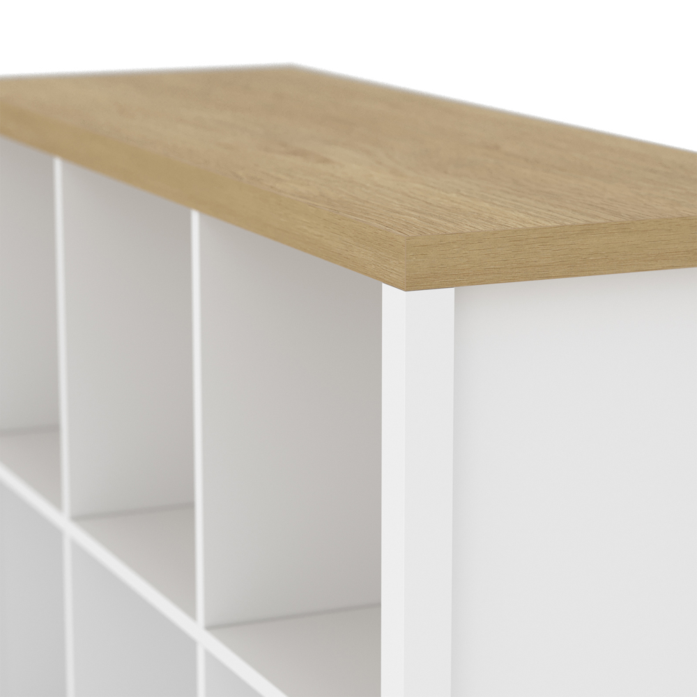Clever Cube 6 Shelf White and Light Oak Effect Storage Unit Image 5