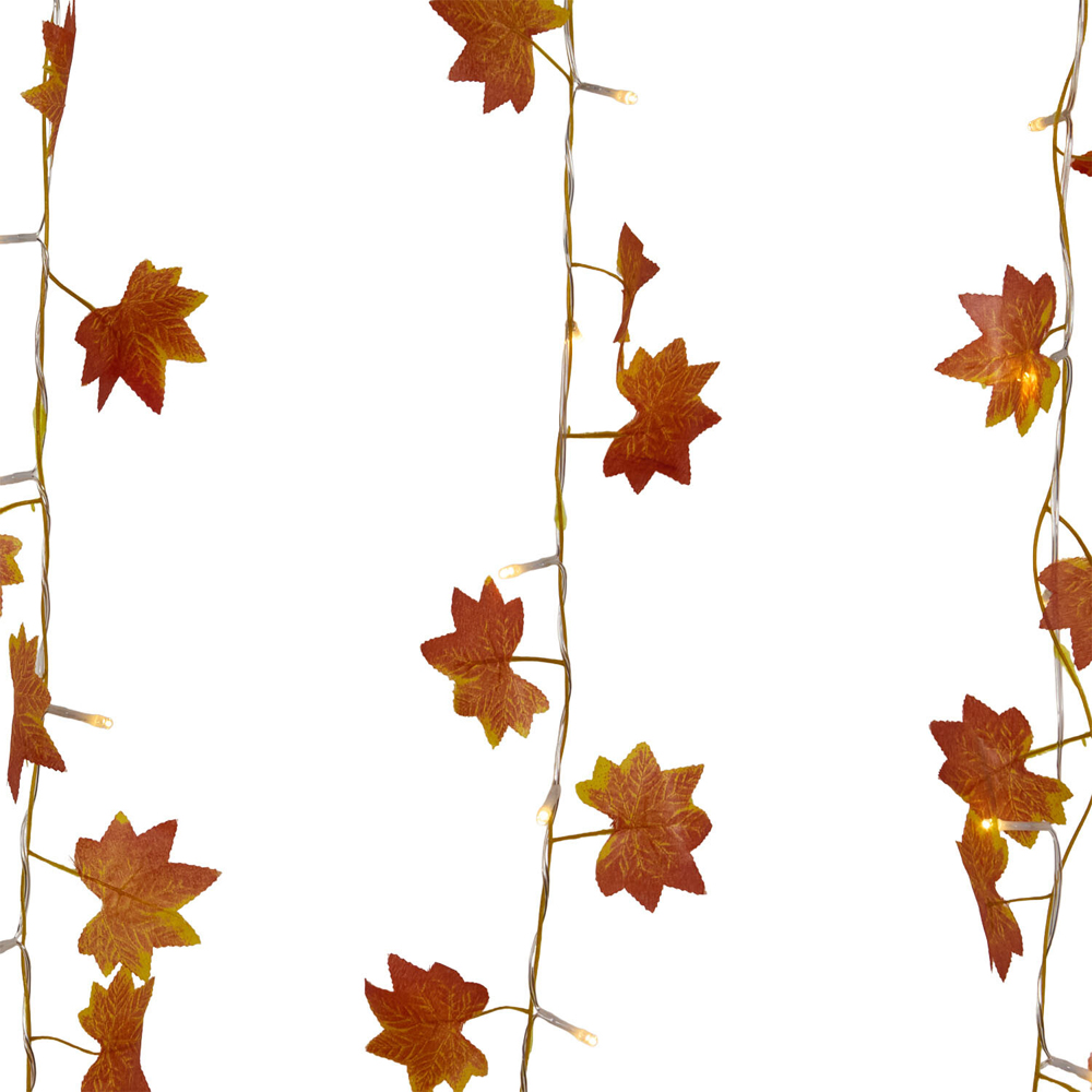 90 LED Maple Leaves Curtain Light Orange Image 3
