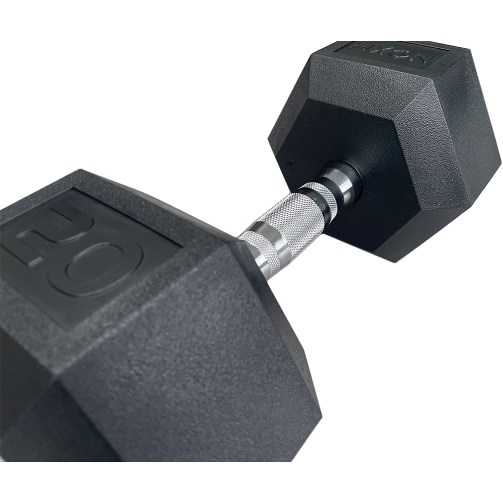 HXGN Pro Hex Black Dumbbell 20kg 2 Pack Image 3