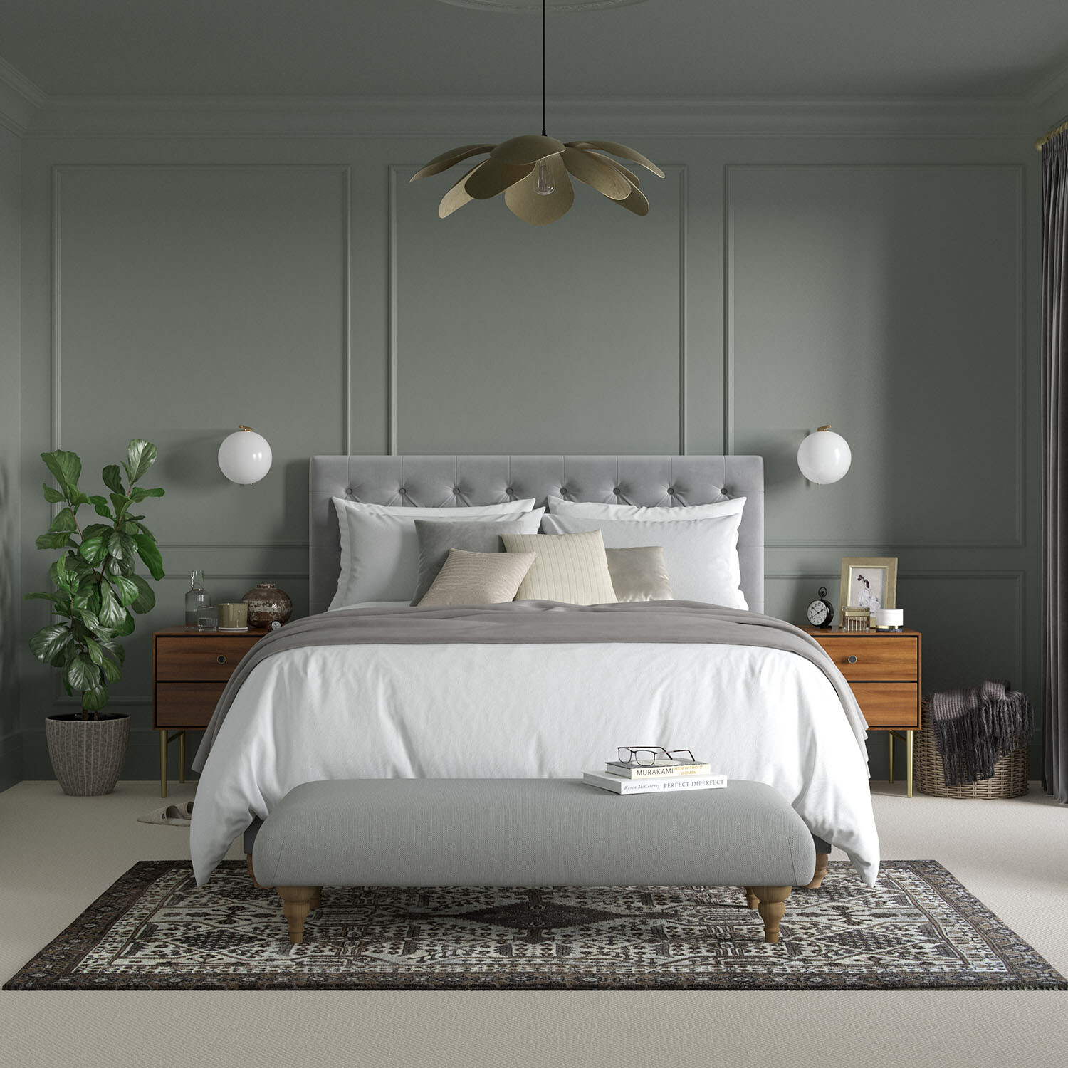 Dulux Heritage Walls and Ceilings Waxed Khaki Velvet Matt Emulsion Paint 2.5L Image 8
