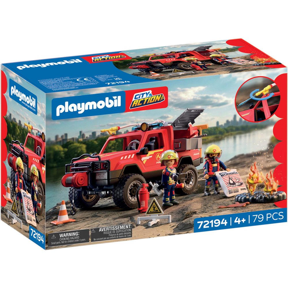 Playmobil Fire Pickup Truck Play Set 79 Piece Image 1