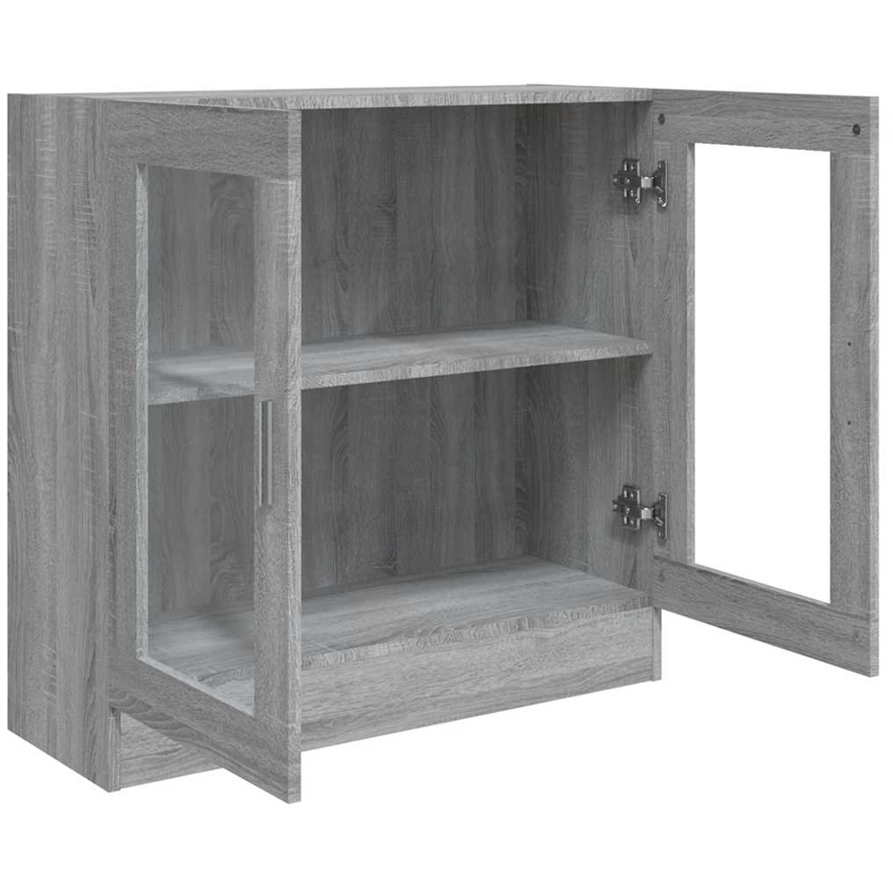 vidaXL Vitrine 2 Glass Door Grey Sonoma Storage Cabinet Image 5