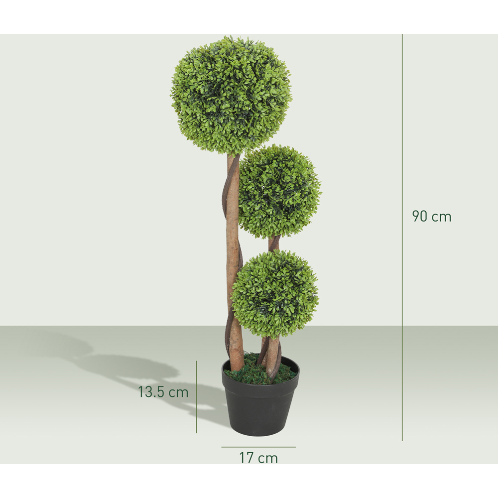 Portland Boxwood Ball Topiary Artificial Plant in Pot 3ft 2 Pack Image 9