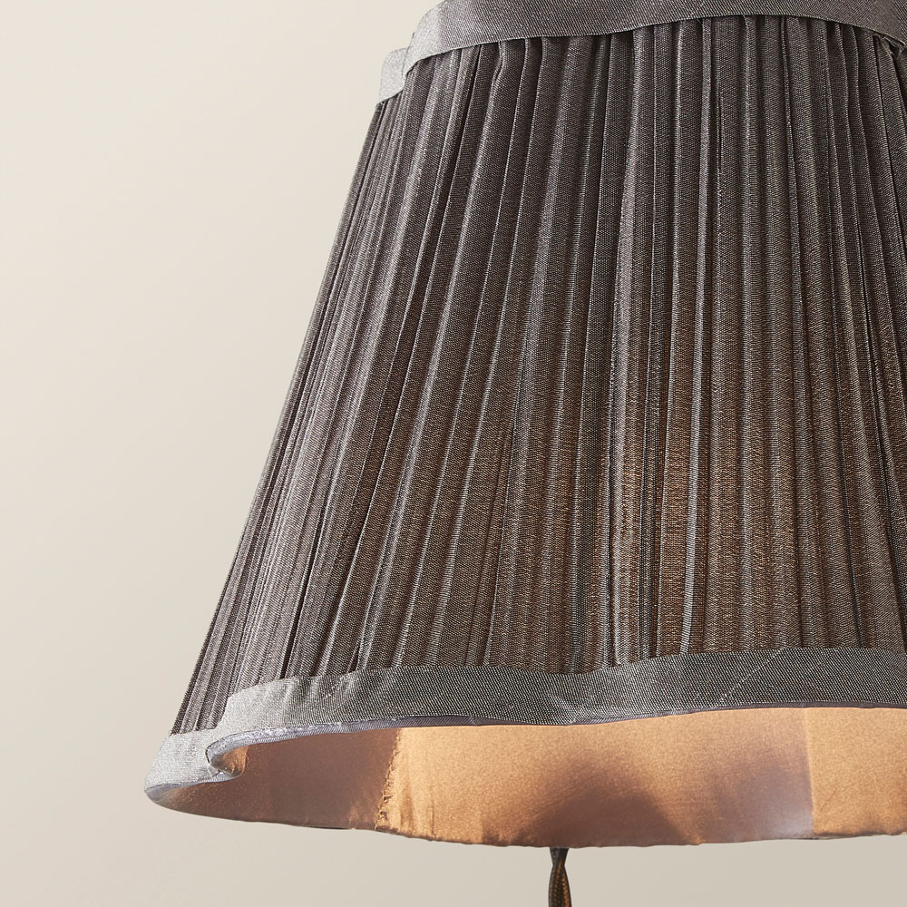 ValueLights Loralei Grey Pleated Faux Silk 3 Drop Cluster Black LED Ceiling Pendant Light Image 3