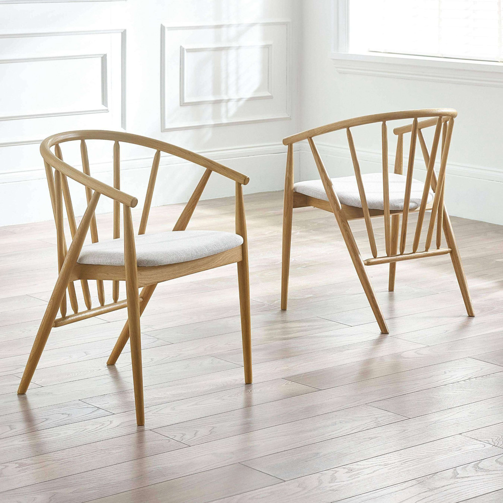 Julian Bowen Rory Oak Curved Back Dining Chair Image 7