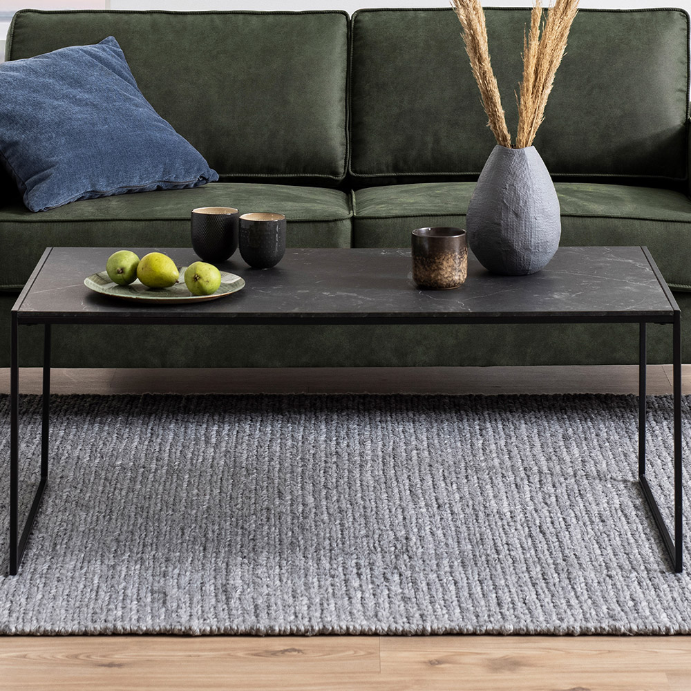 Florence Infinity Matt Black Coffee Table Image 1