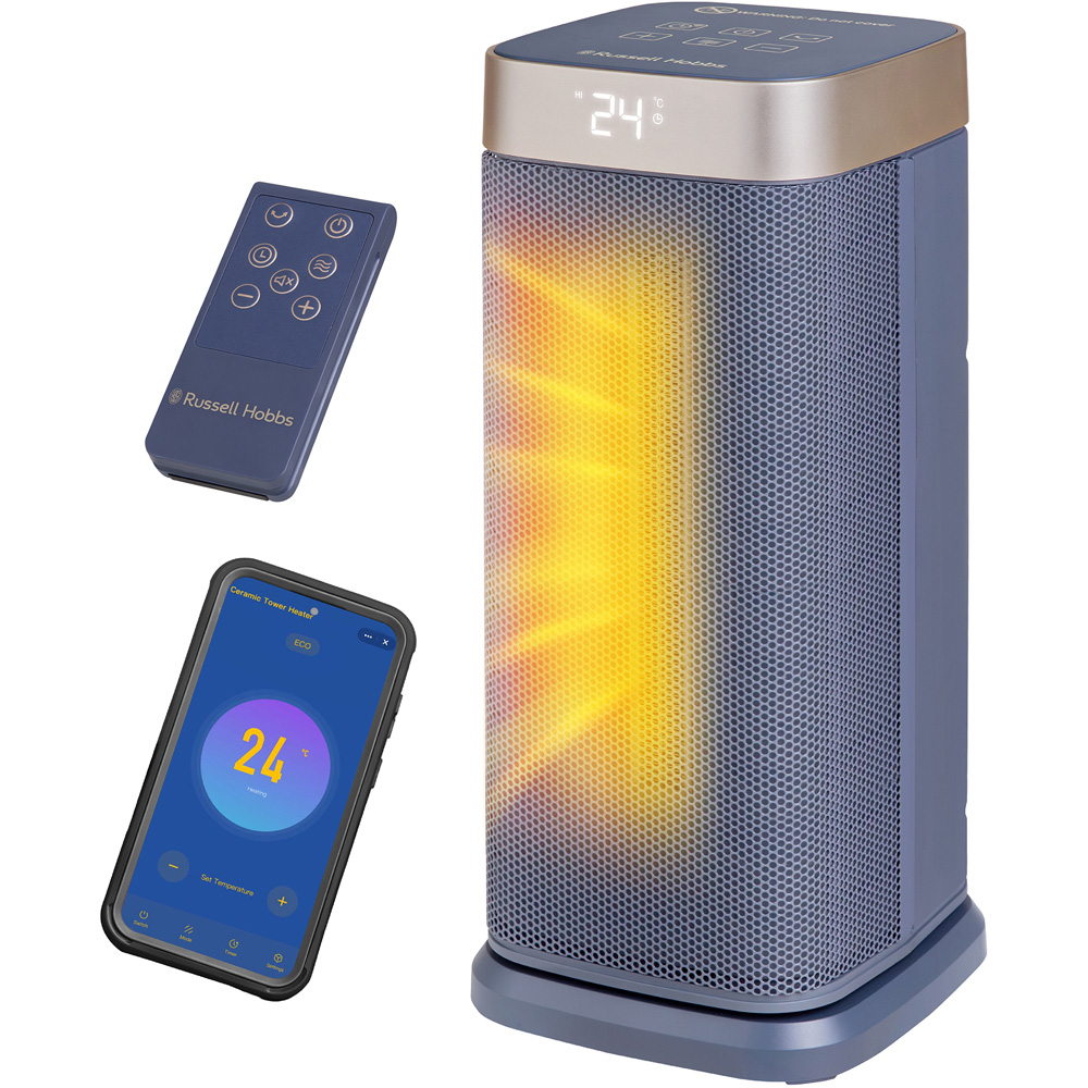 Russell Hobbs RHCTH2002G-SMT Soft Navy and Champagne Smart Wi-Fi Enabled Ceramic Heater 2000W Image 2