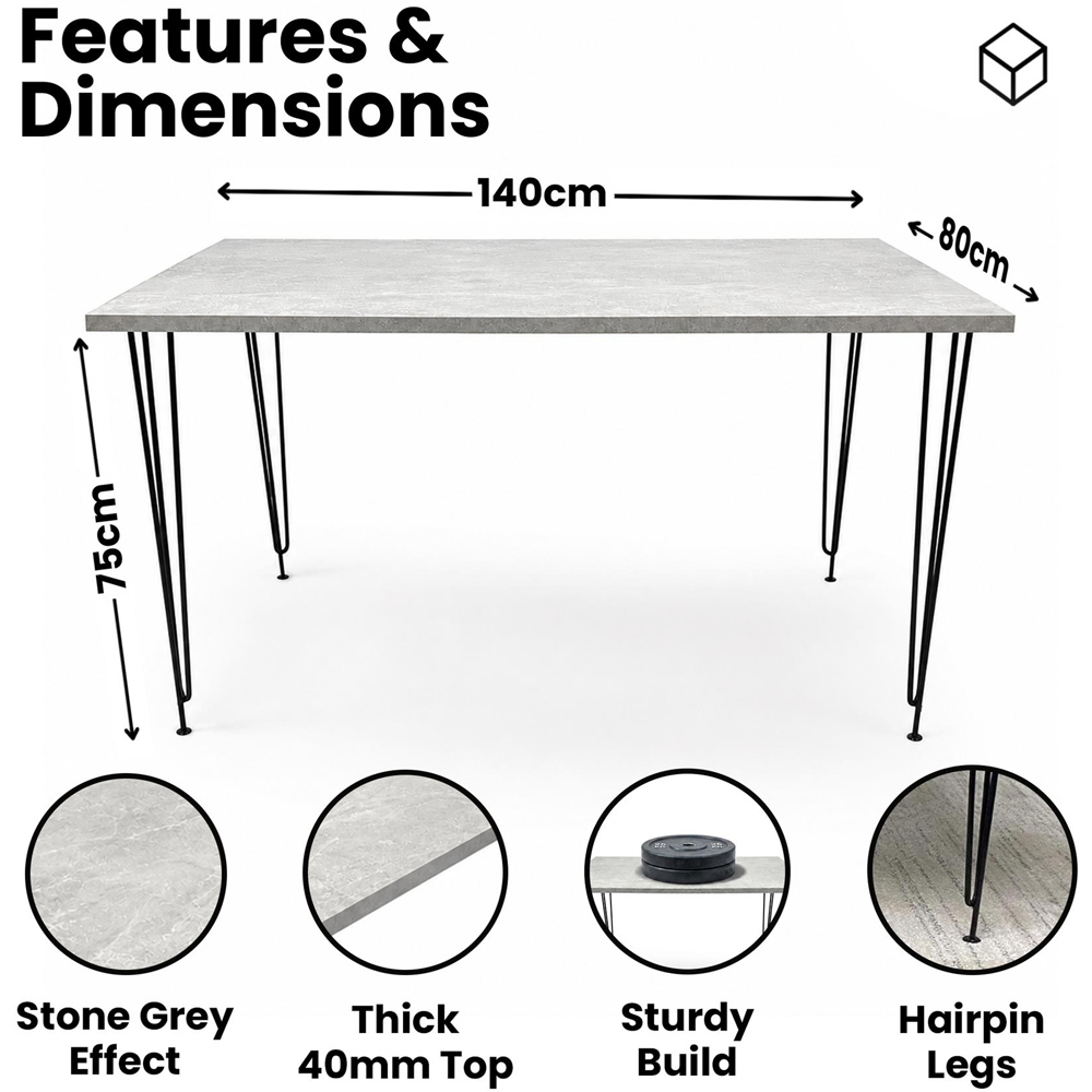 Kosy Koala 4 Seater Wood Rectangular Dining Bench Set Grey Image 5