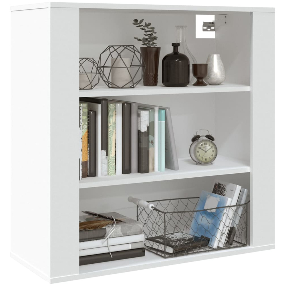 vidaXL 3 Open Shelf White Wall Mounted Cabinet Image 3