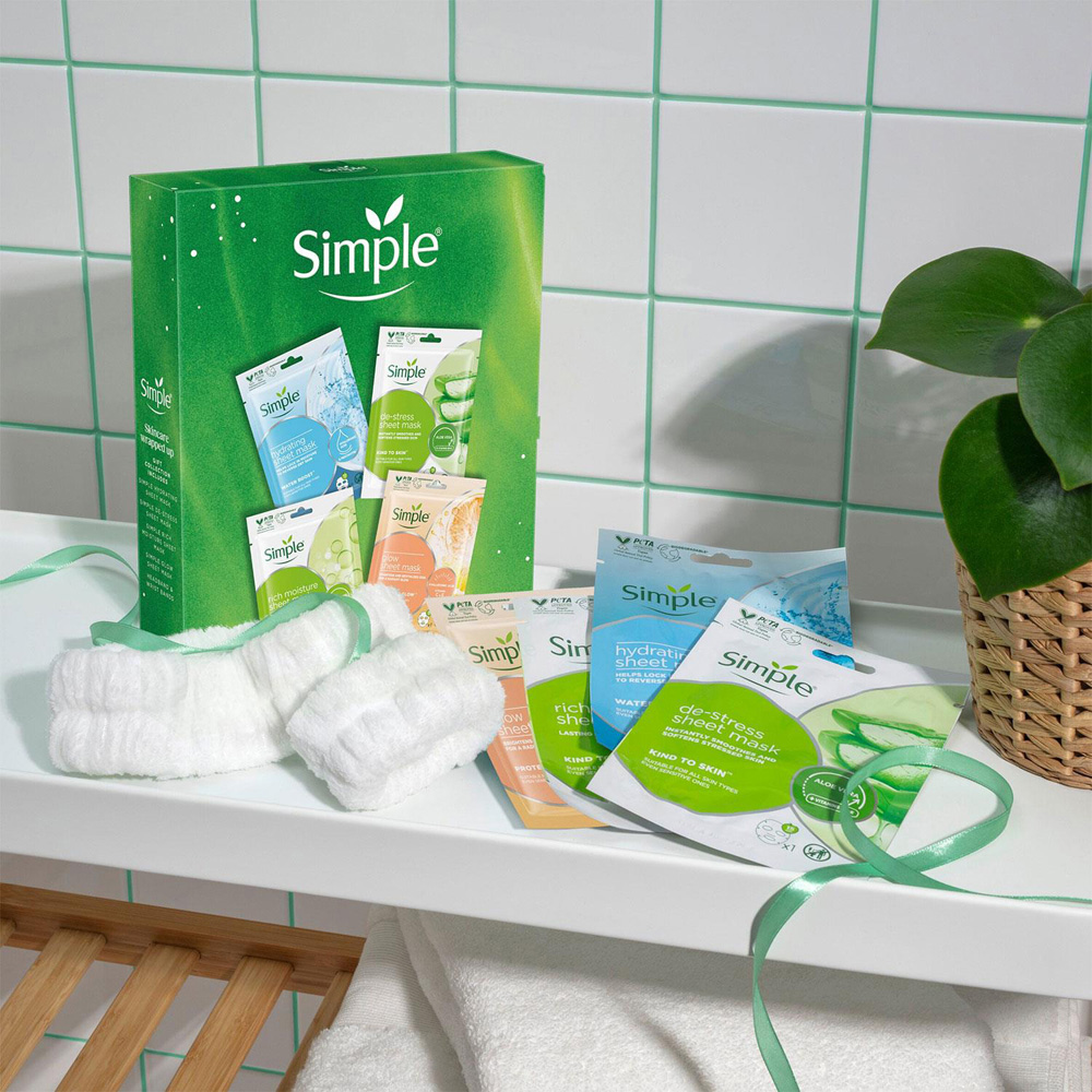 Simple Hydrating and Nourishing Facial Sheet Mask Gift Set 3 Pack Image 2
