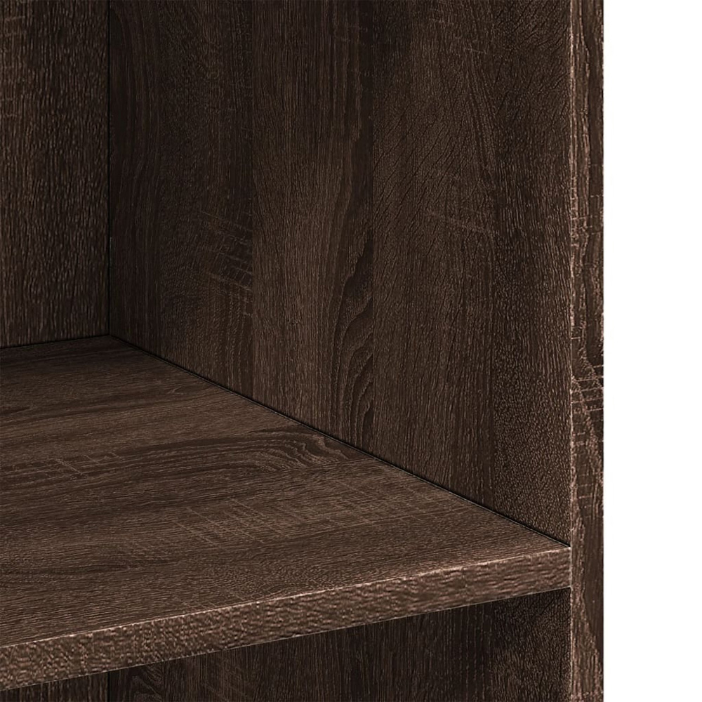 vidaXL 3 Shelf Brown Oak Wide Sideboard Image 7