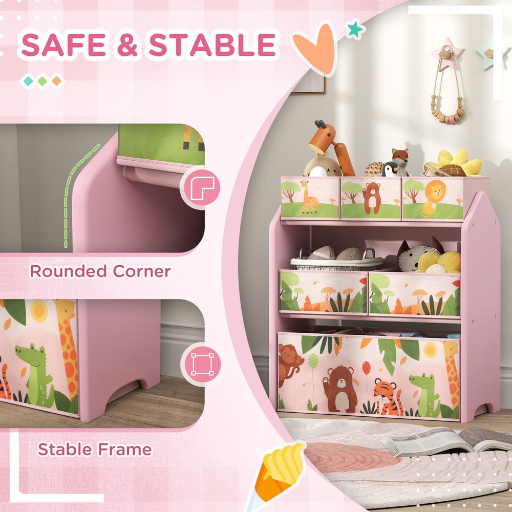 AIYAPLAY 6 Box Pink Kids Toy Storage Unit Image 6
