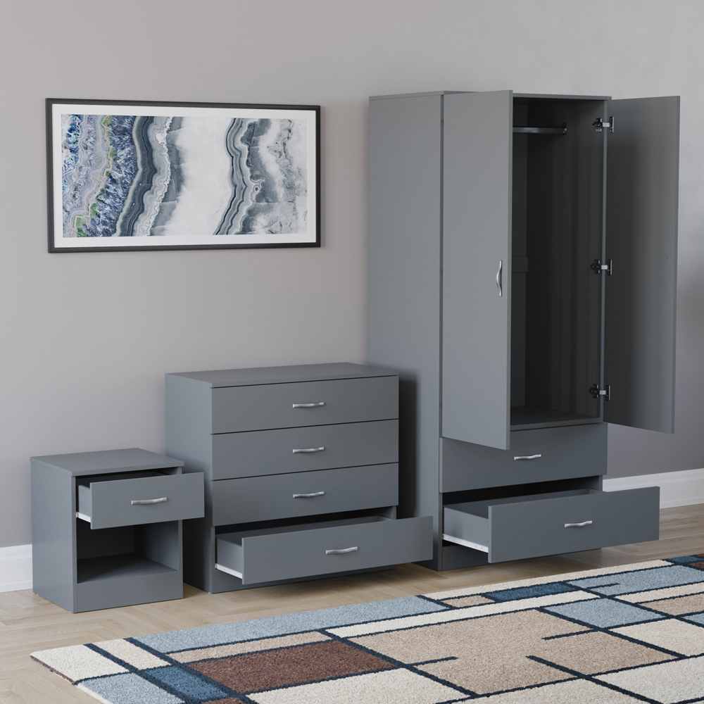 VIDA DESIGNS Riano Grey 3 Piece Bedroom Furniture Set Image 4