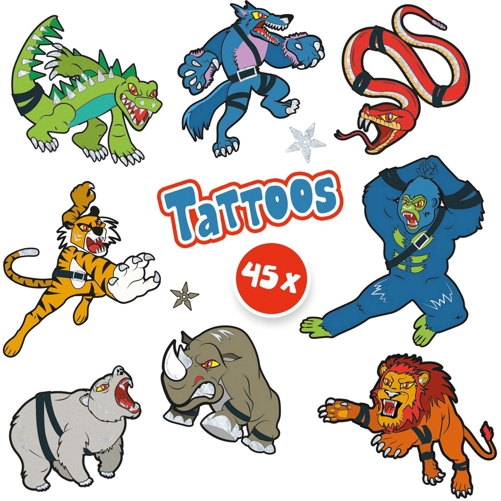 SES Creative Kids 45-Piece Animal Fighters Metallic Tattoos Image 4