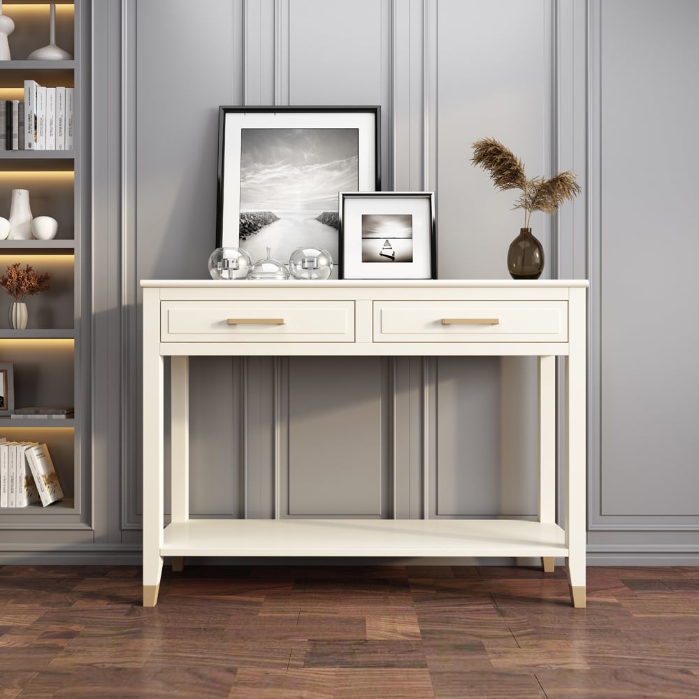 Palazzi 2 Drawer White Console Table Image 8