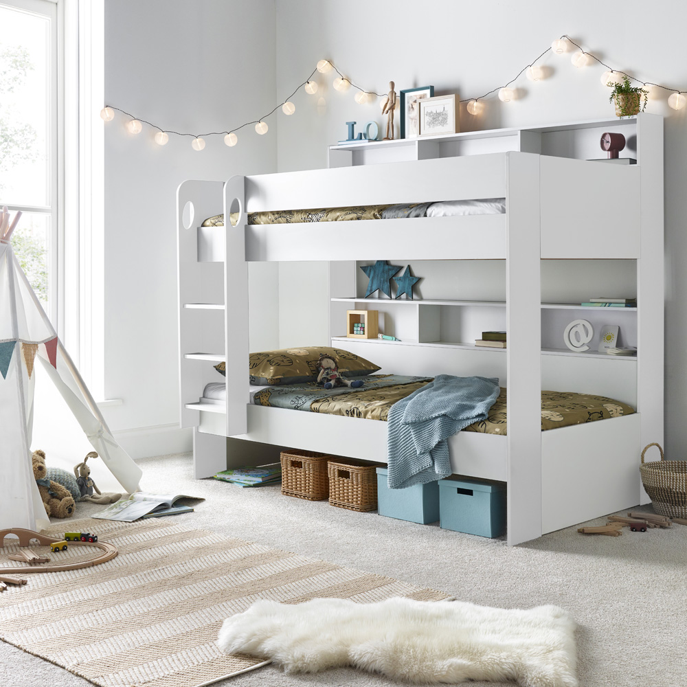 Oliver White Single Drawer Storage Bunk Bed with Pocket Mattresses Image 8