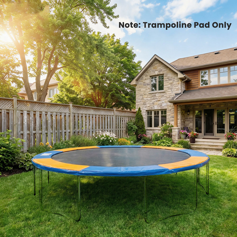 HOMCOM 8ft Yellow and Blue Thick Foam Spring Cover Trampoline Safety Pad Image 2