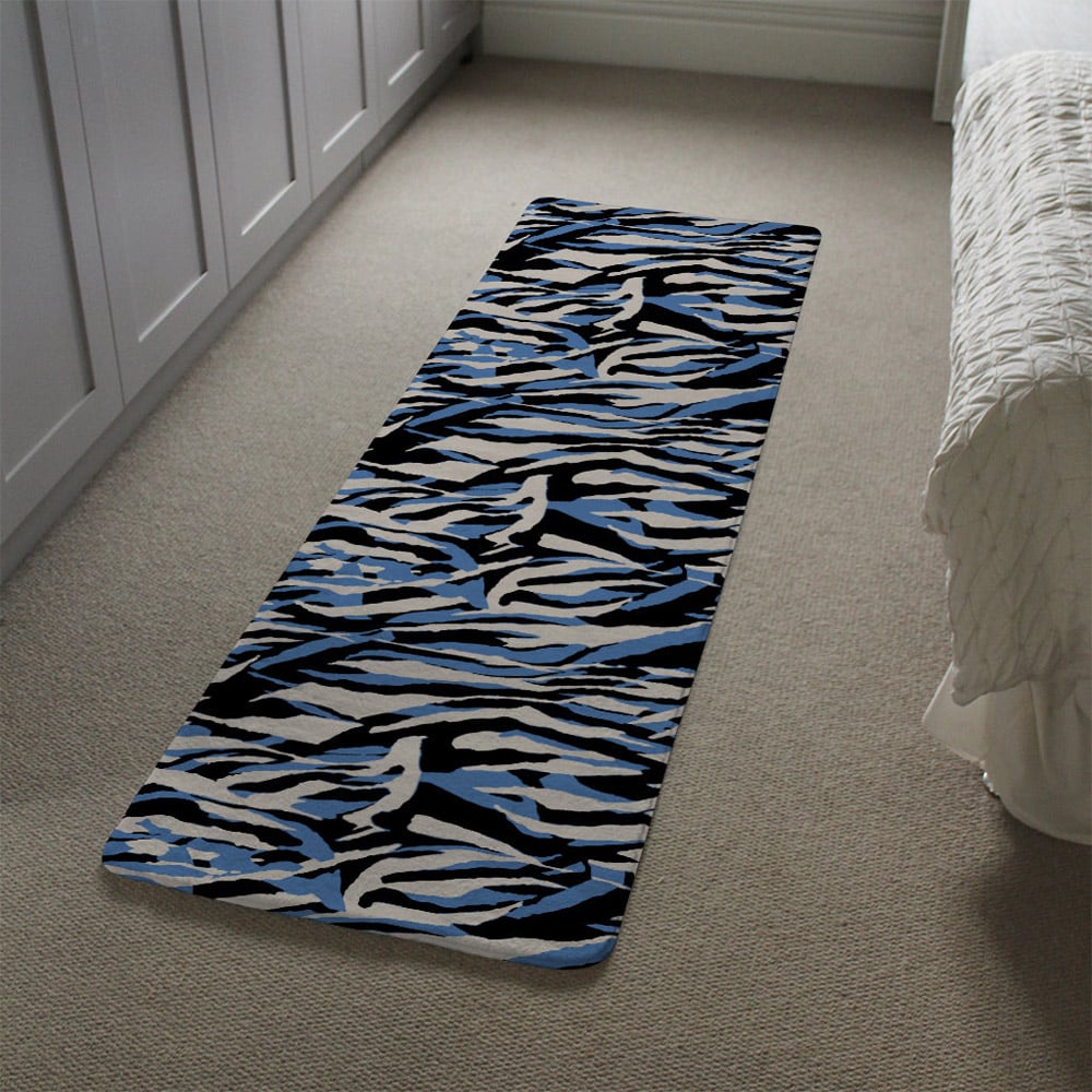 Benjamin Tate Design Faux Wool Abstract Zebra Skin Runner Rug 235 x 68cm Image 2