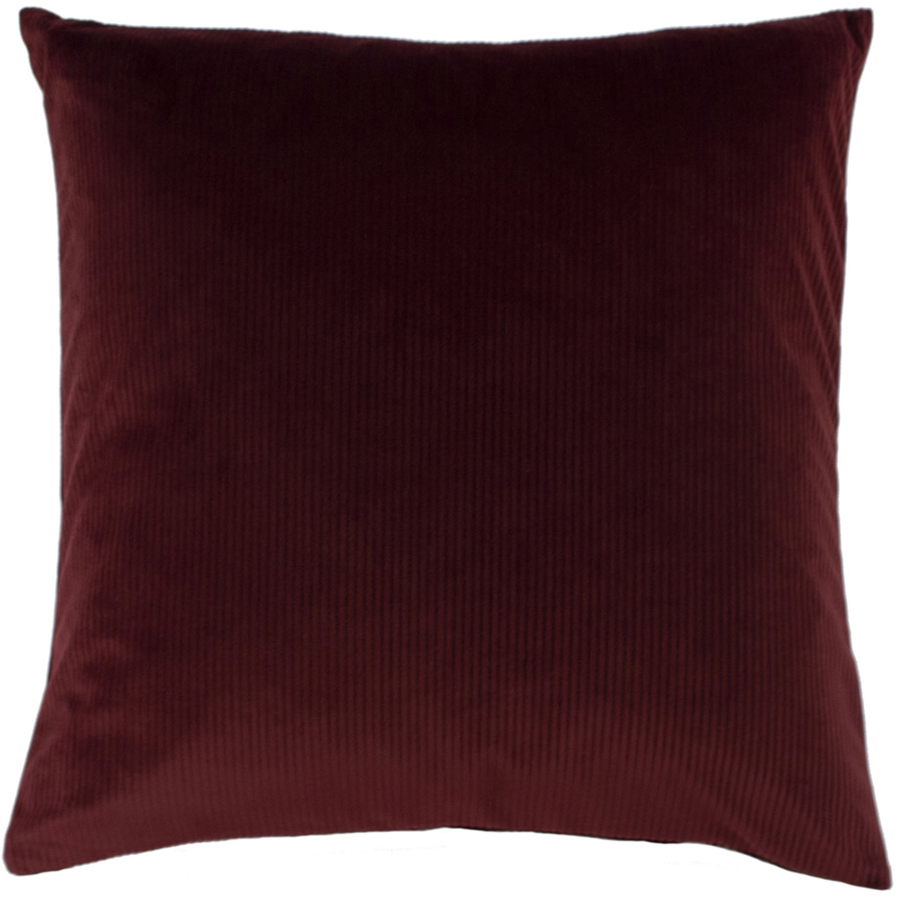 furn. Aurora Oxblood Ribbed Velvet Cushion Image 1